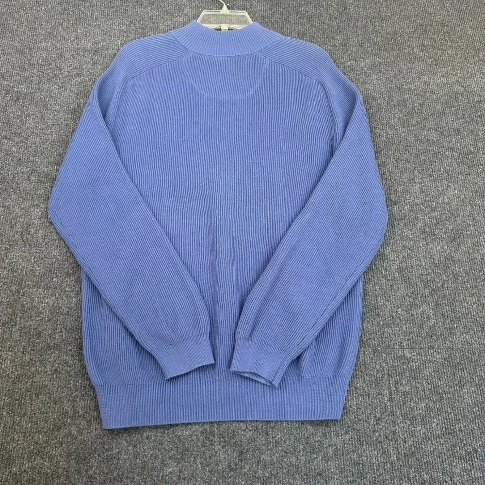 JOS A BANK Traveler Travel Tech Men's‎ 1/4 Zip Sweater Blue Long Sleeve Sz Large